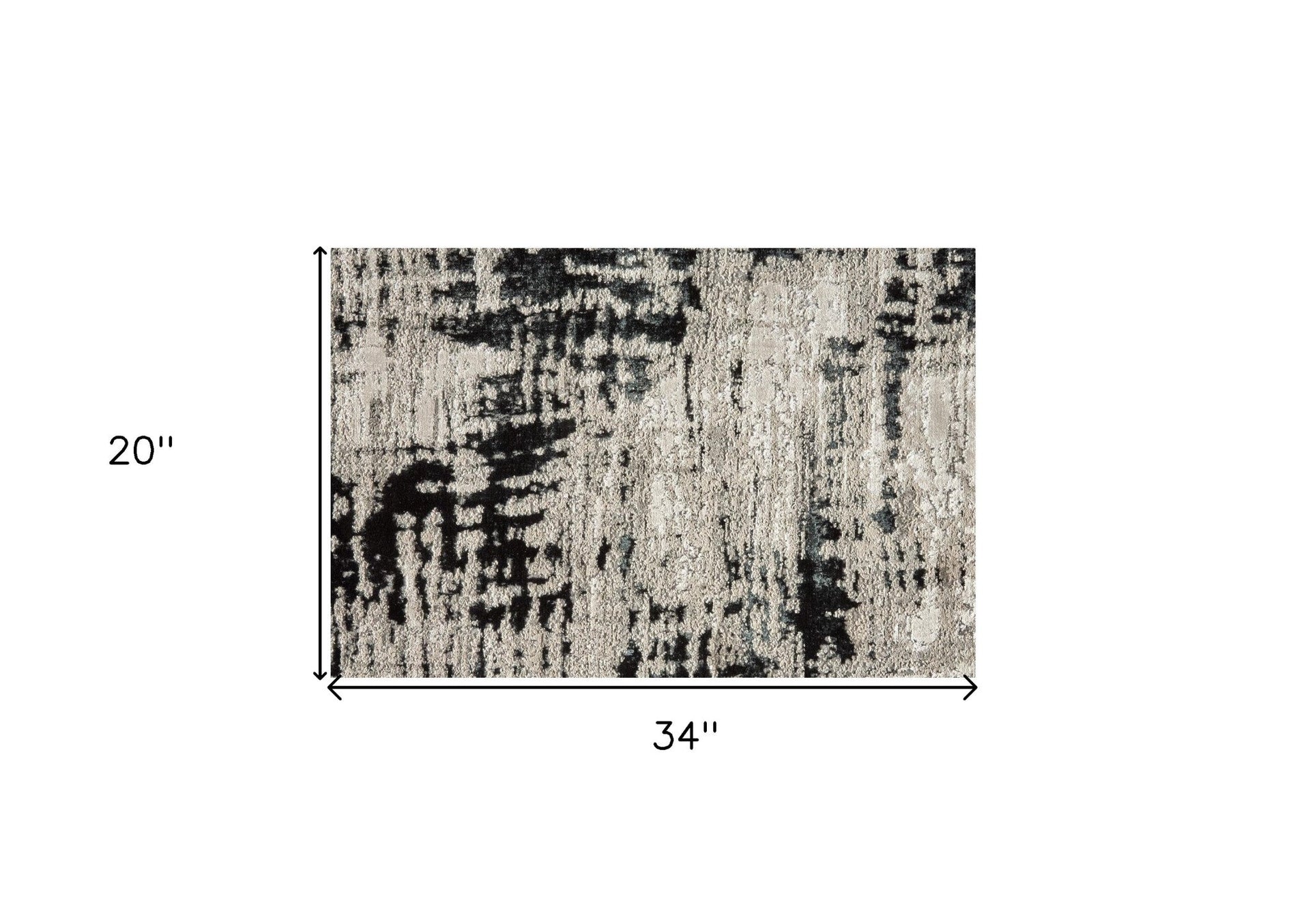 2' X 3' Black White And Gray Stain Resistant Area Rug