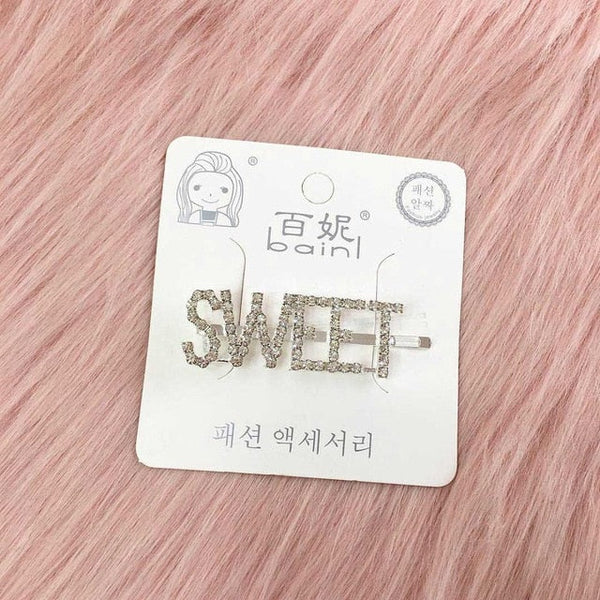 1PC Bling Letter Hairpins Headwear for Women Girls Hair Clips Pins Barrette Tools Hair Accessories