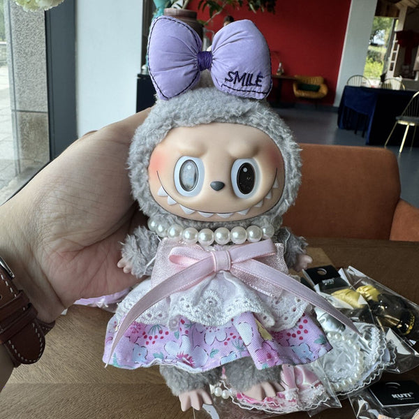 Labbubu Doll 17cm Labbubu Pendant Doll Clothes Accessories Shorts Keychain Air Cotton