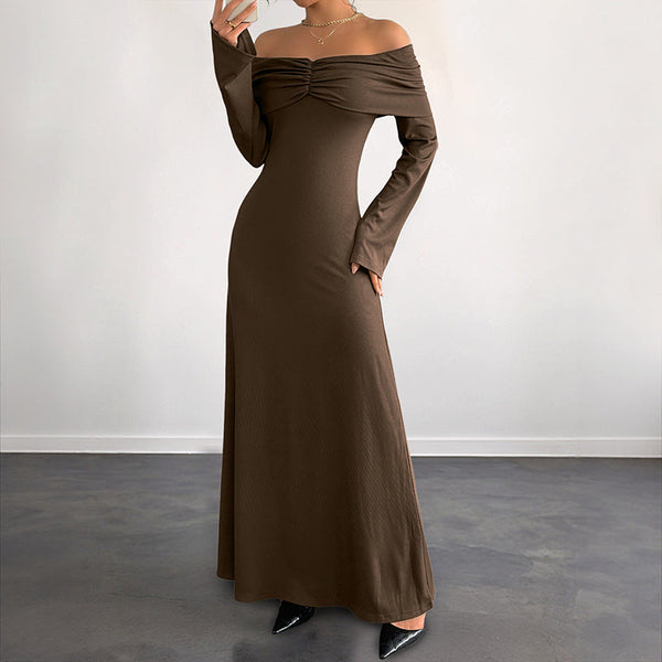 One-Shoulder Fitted Long Dress for Women