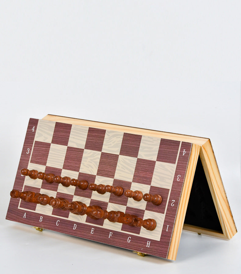 Wooden magnetic chess international checker solid wood chess pieces send the original queen two-in-one combination