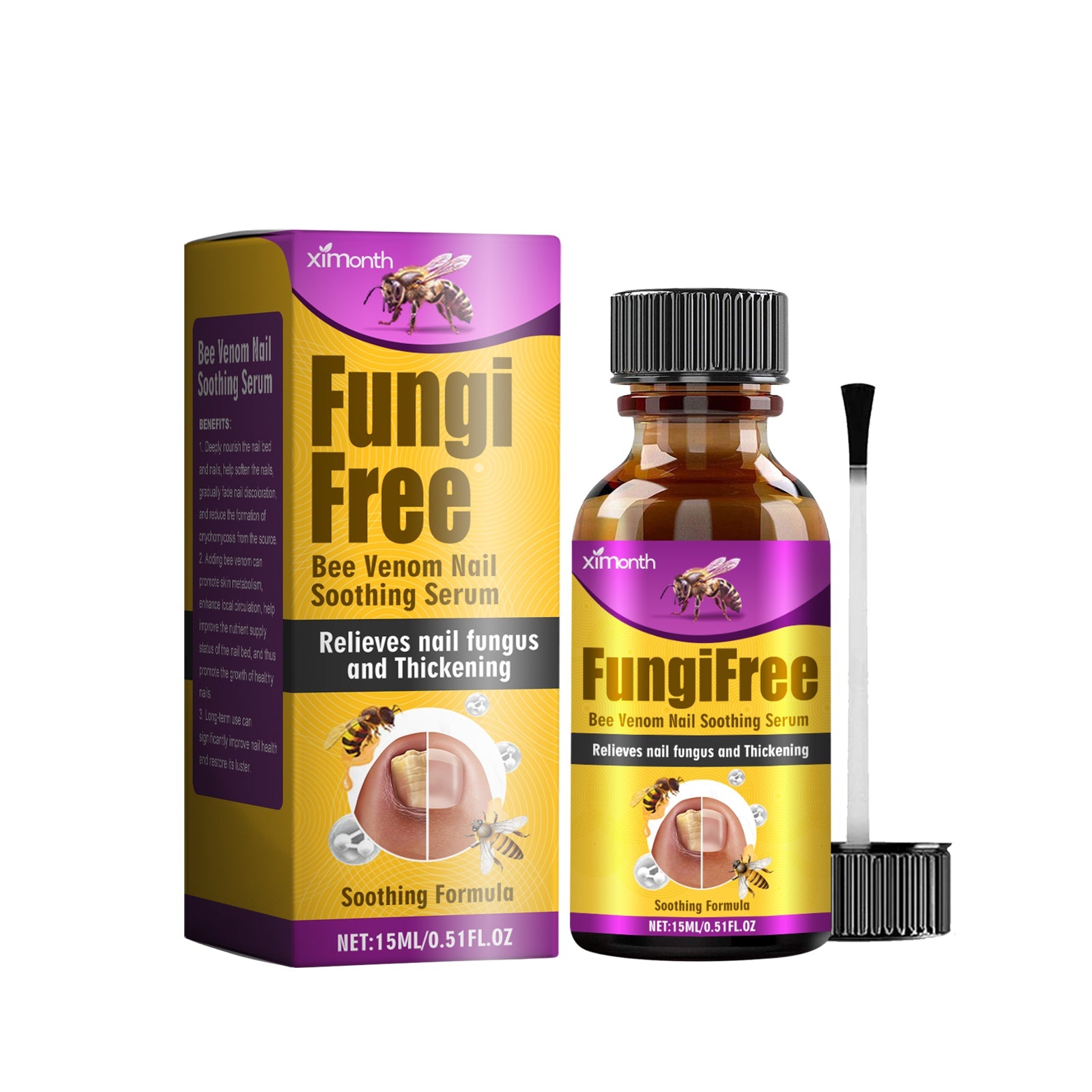 Bee Venom Grey Nail Care Solution For Hand And Foot Nails Cleansing Nutrition Repair Brightening Rotten Nails Thickening