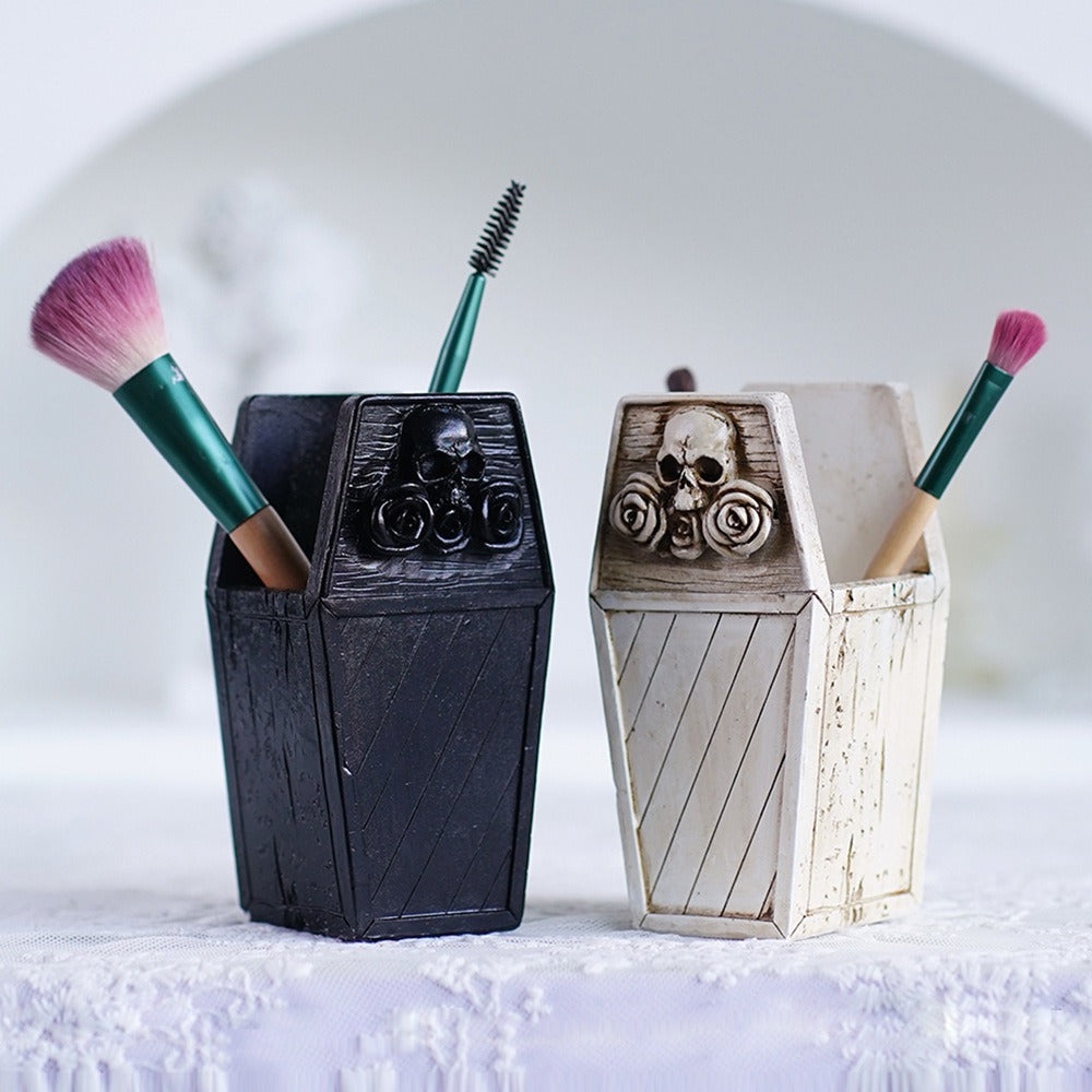 Flower Skeleton Makeup Brush Storage Box Desktop Pen Holder