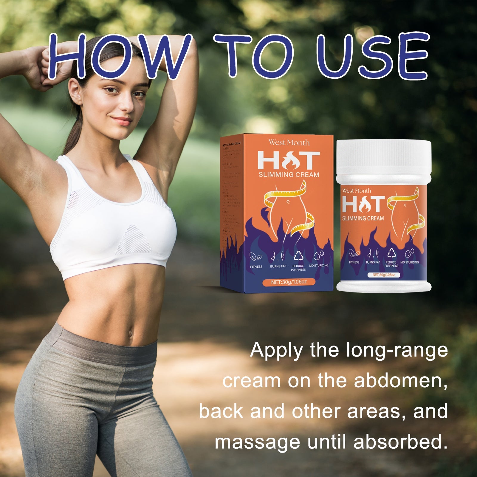 Hot Slimming Cream, Massage Firming Skin Tummy Arms Thighs Fat Body Sculpting Cream