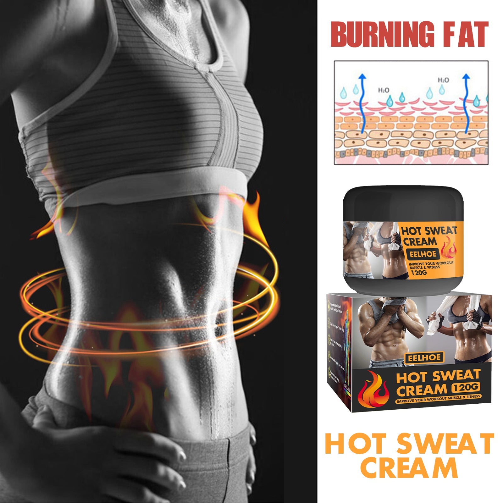 Body Sculpting Abs Cream, Exercise Strengthen Muscles Fitness Body Sculpting Cream