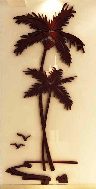 3D Coconut Tree Acrylic Mirror Wall Sticker For Children's Room Dining Room Living Room DIY TV Wall Background Home Decoration