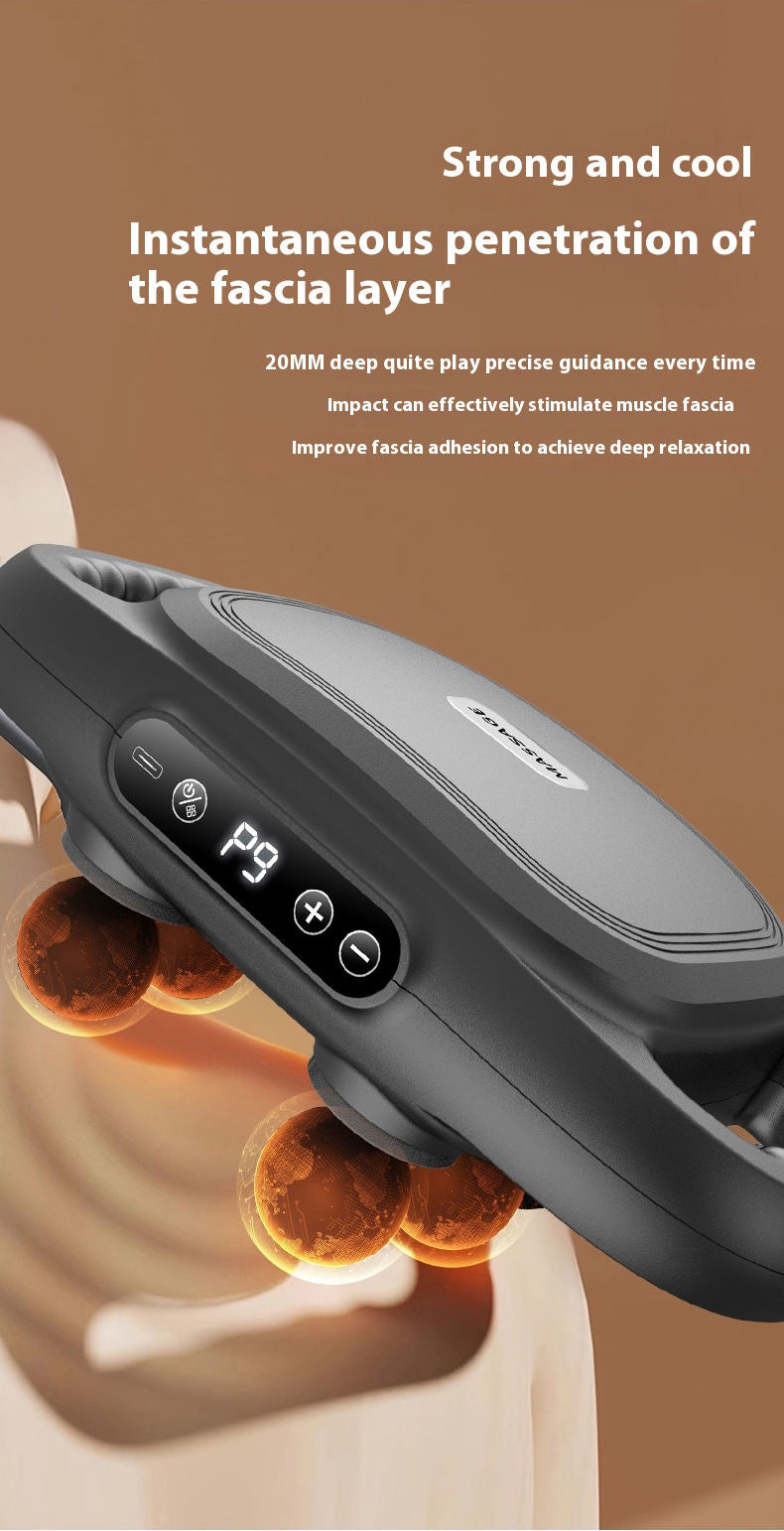 Vibrator Heated Fascial Gun Kneading Massage 6 Head Back Massage Gun For Muscles