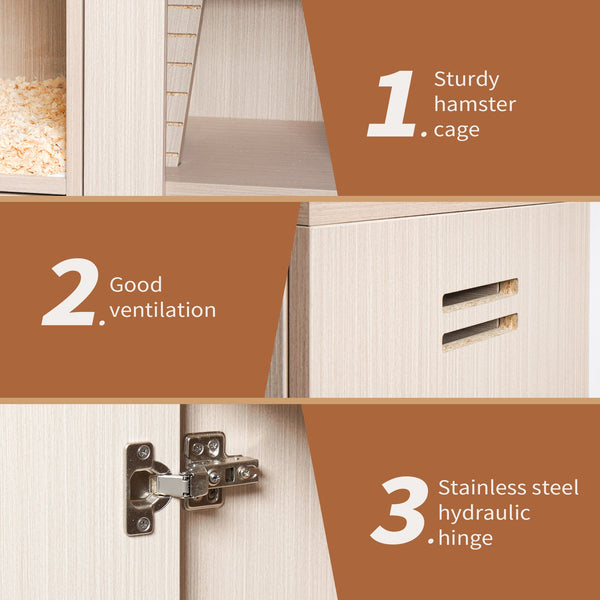 Guinea pig cage, 4 layers of hamster cage wood, with storage cabinet, mouse cage, openable top, acrylic window ，X-Large