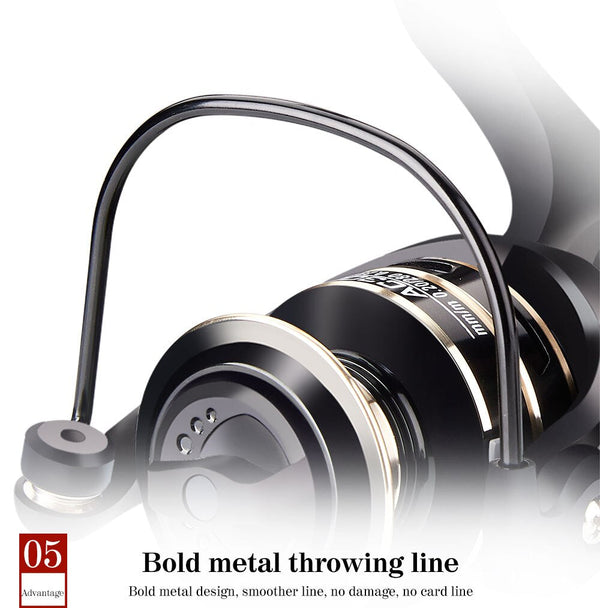 New 13+1BB Fishing Spinning Reel 2000-6000 No Gap Metal Spool Gear Ratio 5.2:1  Reel Carp Fishing Gear Pesca