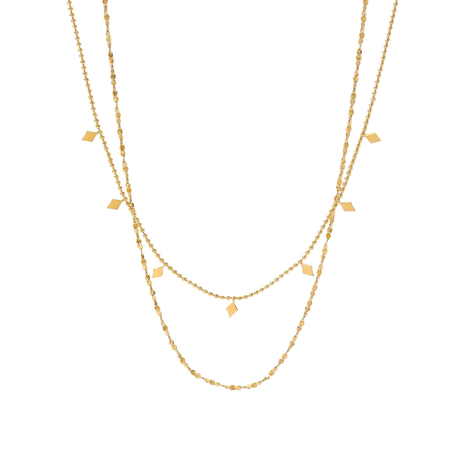 Double layered tassel necklace French fashion niche collarbone chain light luxury niche design necklace