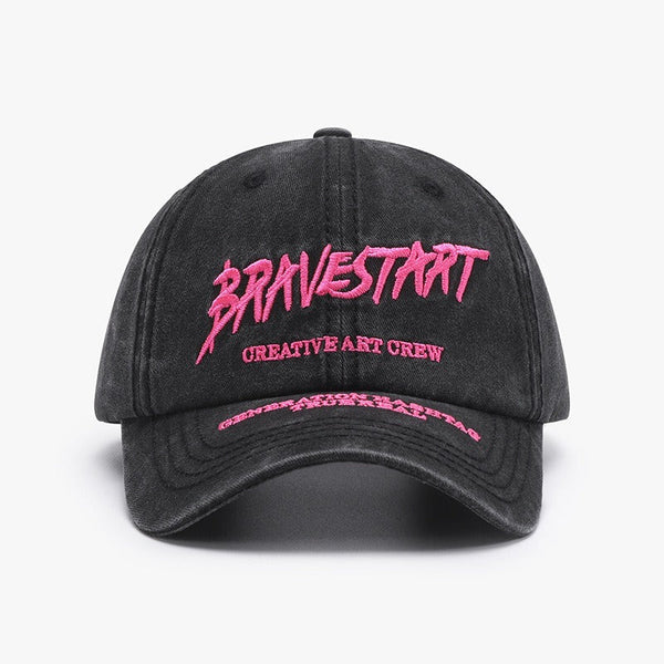 Fashionable Outdoor Versatile Curved Brim Letter Embroidery Men's Flat Tongue Hat Show Face Small Washed Women's Simple Baseball Hat Fashion