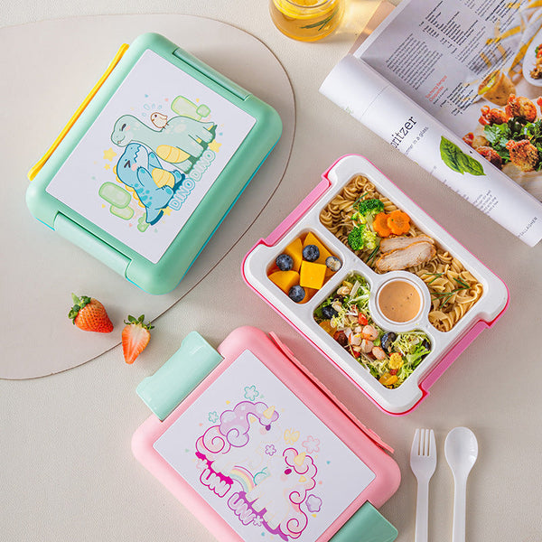 Cartoon cute compartment microwaveable sealed lunch box lunch box fruit salad box