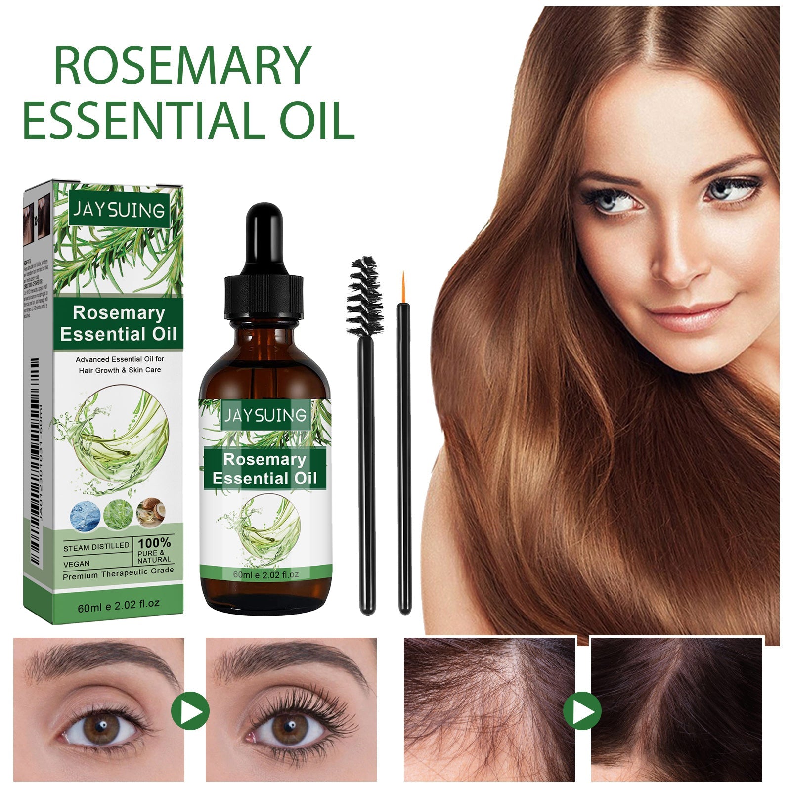 Multi-Effect Rosemary Essential Oil, Strengthens Hair Moisturizes And Thickens Hair And Skin Care Multi-effect Essential Oil
