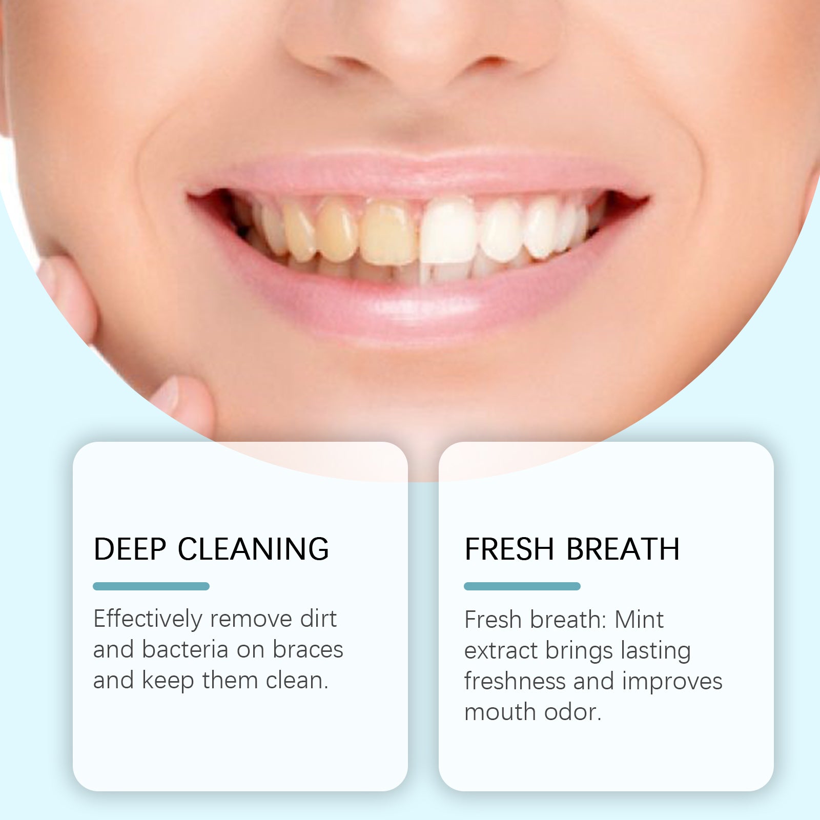 Braces Cleansing Mousse, Teeth And Mouth Fresher Corrector Gentle Cleansing Foam
