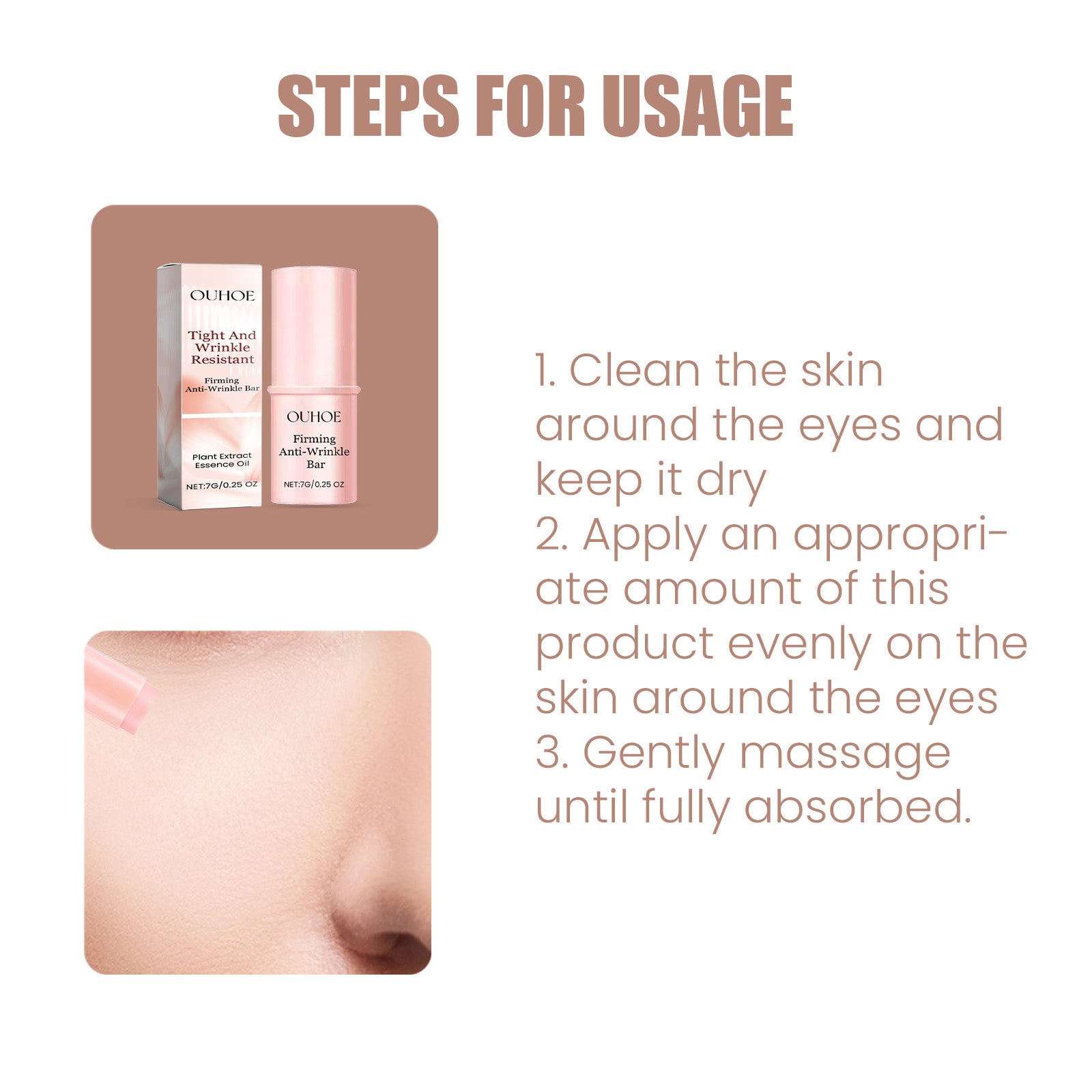 Ouhoe Eye Moisturizer Stick Moisturizes Skin Around Eyes