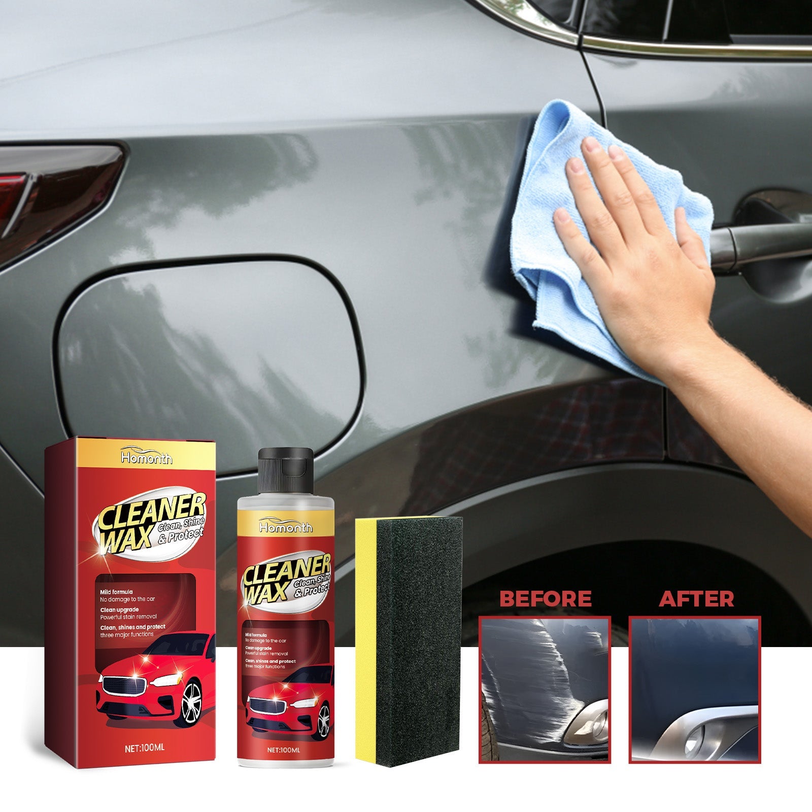 Car Scratch Protectant, Car Paint Scratch Repair Maintenance Clean Stains Refurbish Coating Agent