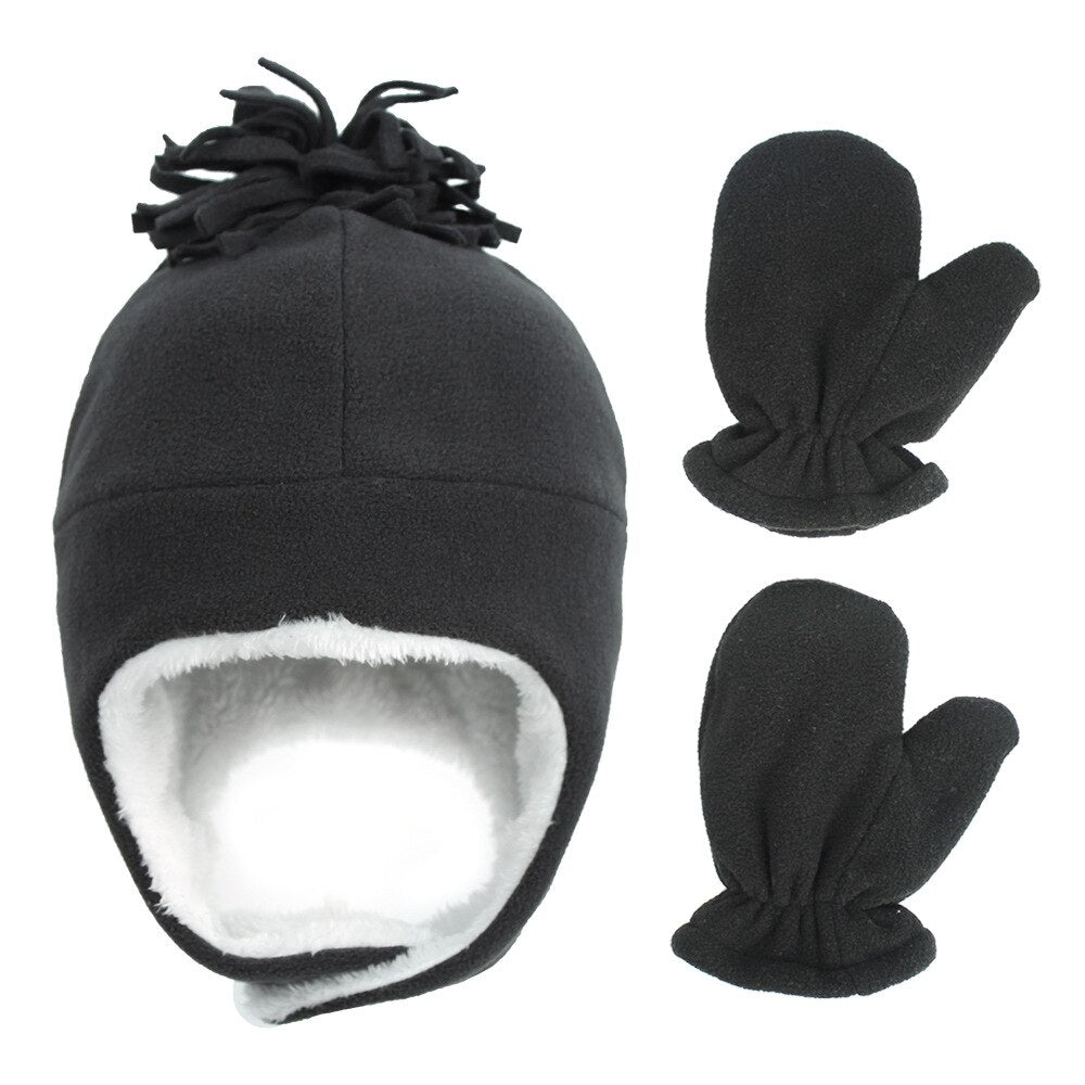 Hat Baby Boy Gloves Set Beanie Newborn Photography Accessories Children's Cap With Ears
