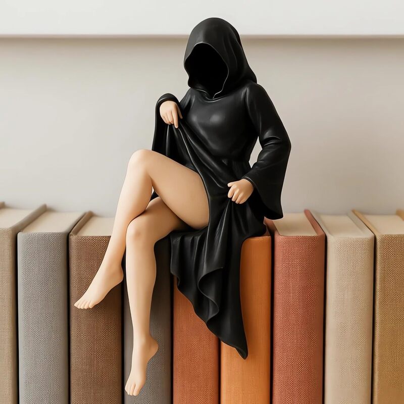 Halloween Female Sitting Statue for Desktop/Bedroom/Living Room Home Decor