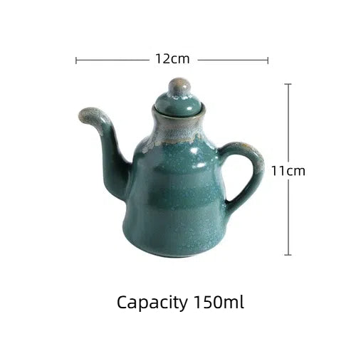 Ceramic Blue and White Kuibai Oil Pot Vinegar Bottle Oil Bottle Vinegar Pot Seasoning Pot Soy Sauce Hotel Restaurant