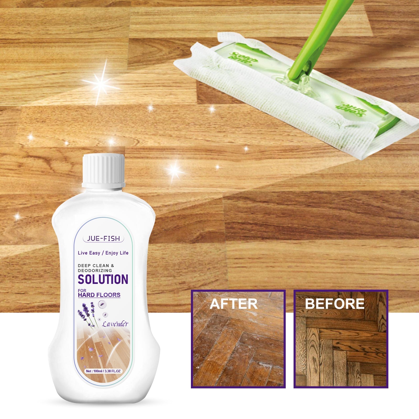Wood Floor Cleaning Liquid, Household Wood Floor Brightening, Decontaminating, Decontaminating, And Perfuming Cleaner