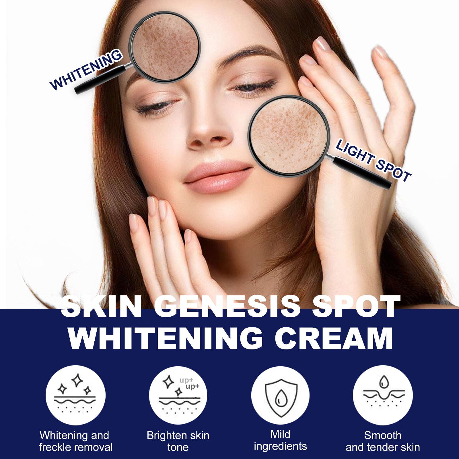 Skin Genesis Spot Whitening Cream, Filling Water To Moisten Soft Delicate Chun White Brighten The Melanin Of Skin Cream