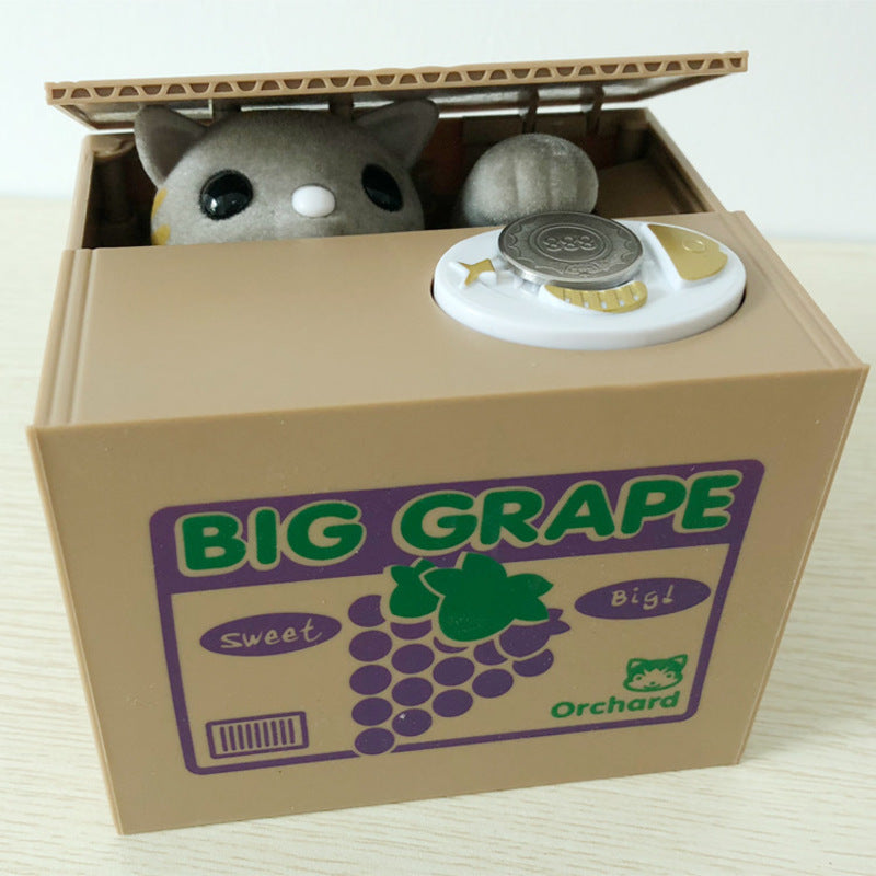 Automated Plastic Coin Bank in Panda/Cat Shape - Electronic Deposit, Savings for Kids, Great Gift