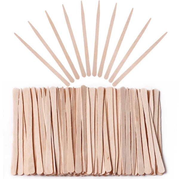 100-Piece Bag of Disposable Wooden Sticks for Hair Removal Waxing and Scraping Tools