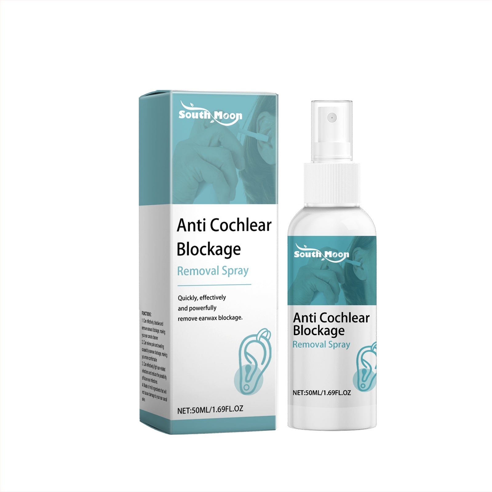 Anti Cochlear Blockage Removal Spray, Daily Gentle And Soothing Moisturizing Earwax Cleaning And Care Spray