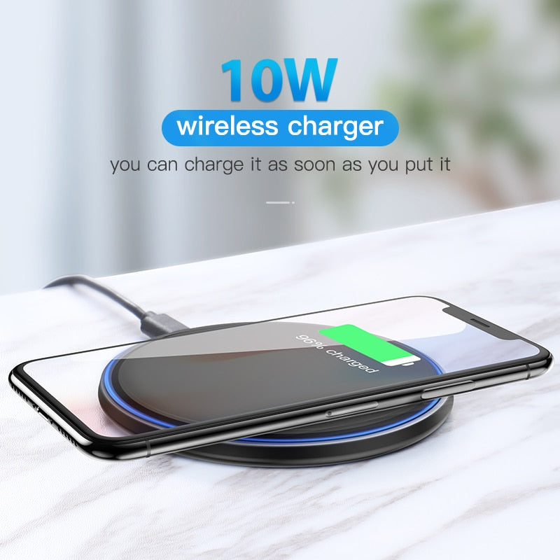 10W Qi Wireless Charger For iPhone X/XS Max XR 8 Plus Mirror Wireless Charging Pad For Samsung S9 S10+ Note 9 8