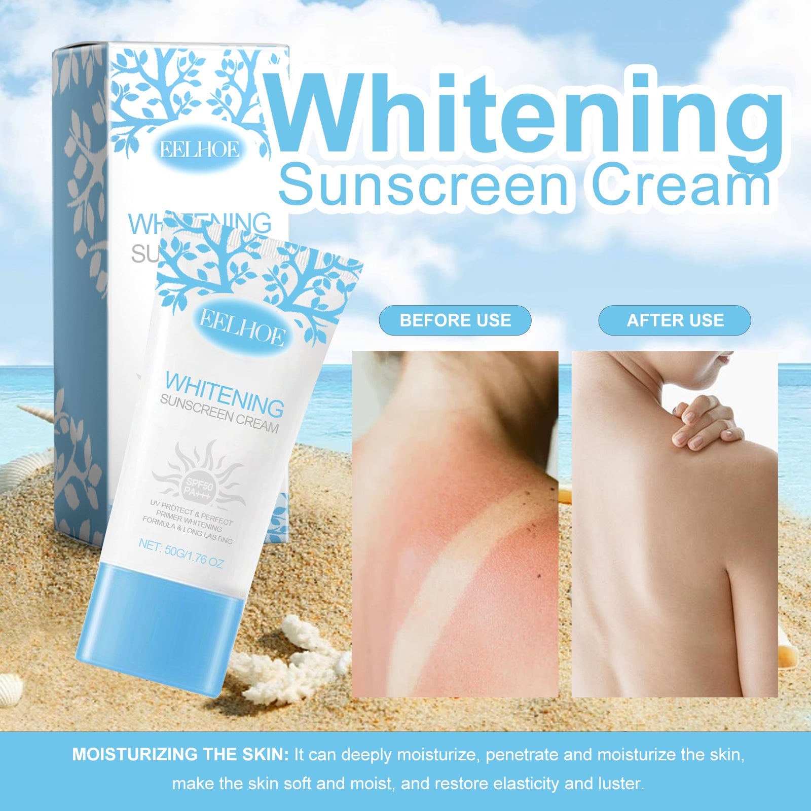 Nicotinamide Whitening Protective Cream, Summer Outdoor Protection Isolation Moisture Clear, Refreshing And Non-Sticky