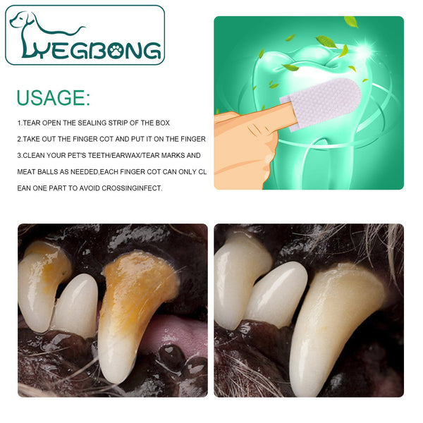 Pet Tooth Cleaning Finger Set Dog Cat Cleaning Tartar Stone Oral Cleaning Care