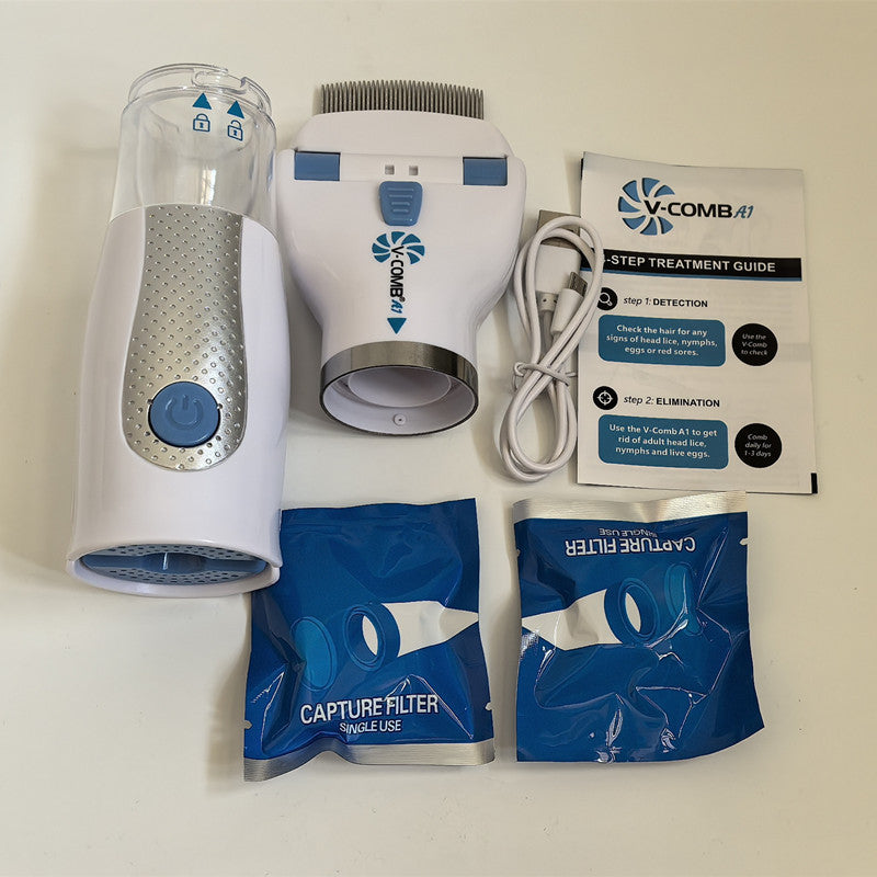 USB Rechargeable Pet Lice Remover for Dogs and Cats - Flea Comb for Hair Cleaning, Portable Lice Catcher