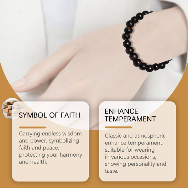 Black Coffee Wood Bead Bracelet Daily Hand Simple Fashion Everything With Niche Design Wood Bead Bracelet