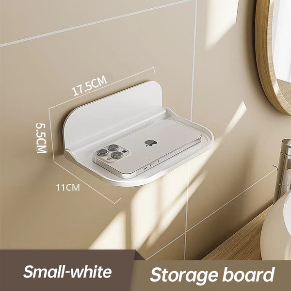 New Foldable Punch - Free Wall - mounted Plastic Floating Shelf for Bathroom and Toilet, Ideal for Towel and Clothes Storage