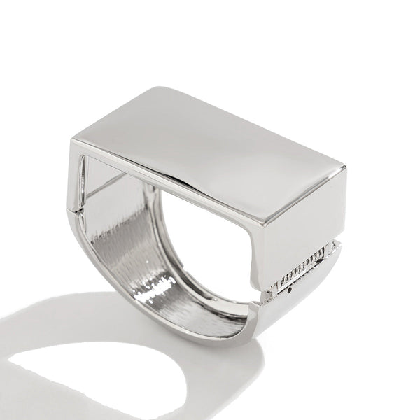 Retro personalized metal square mirror bracelet with frosted curve bracelet