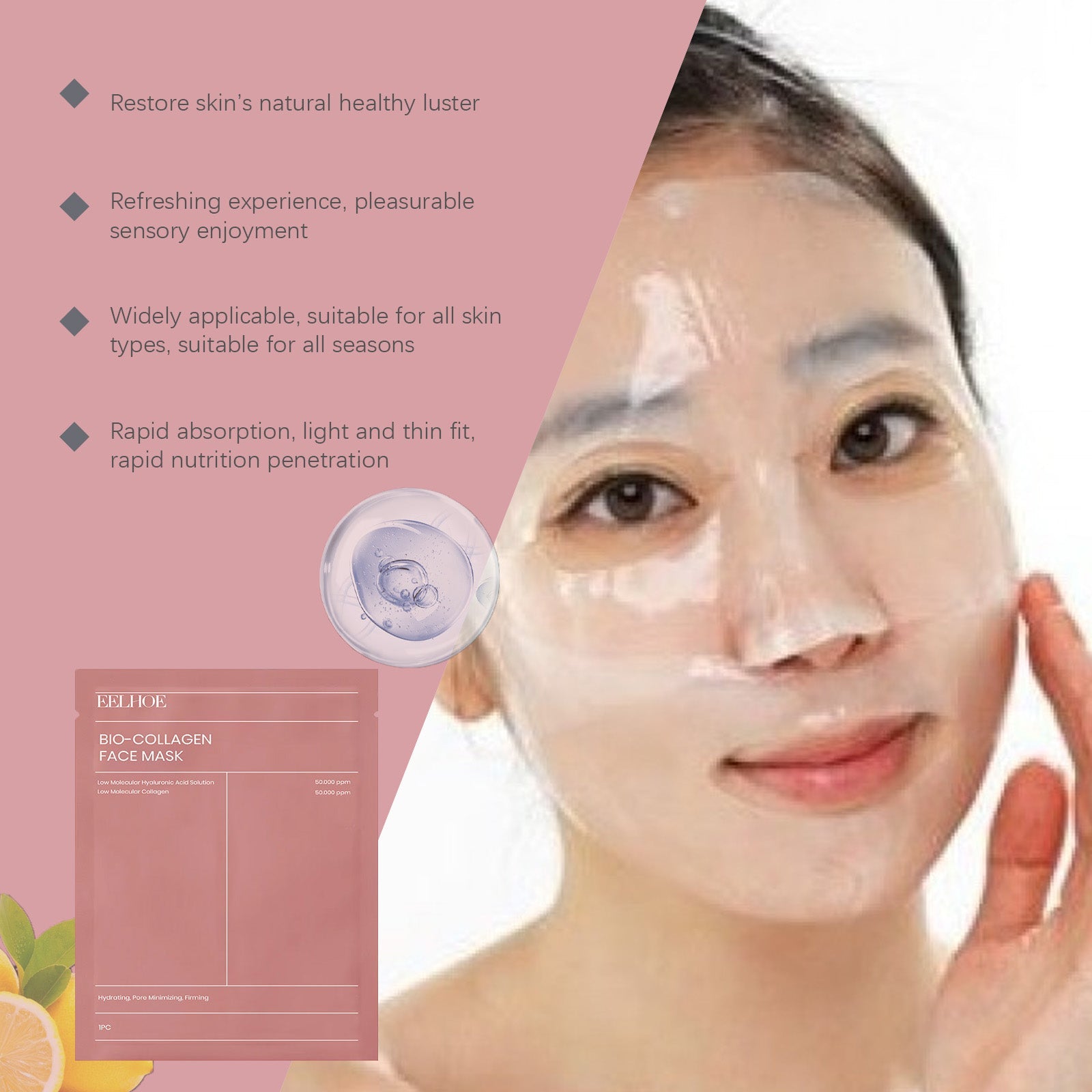 Collagen Mask Soft, Plump, Nourishing, Brightening, Hydrating And Moisturizing Skin Care Mask