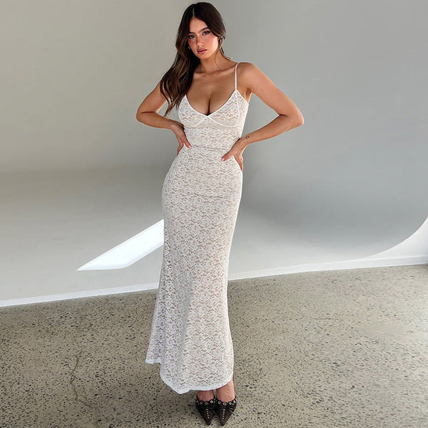 Sexy V-neck Lace Waist-cinching Bodycon Strapless Dress
