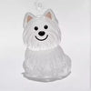 A transparent DIY pet hair memorial keychain box, a sweet keepsake for dog lovers.