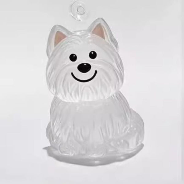 A transparent DIY pet hair memorial keychain box, a sweet keepsake for dog lovers.