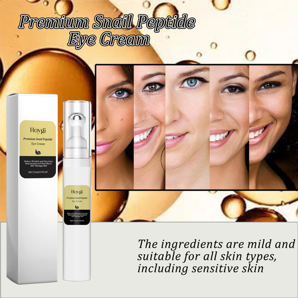 Premium Snail Peptide Eye Cream, Elastic Muscle To Reduce Puffiness And Fine Lines Around The Eye Skin Roller Massage Care Eye Cream