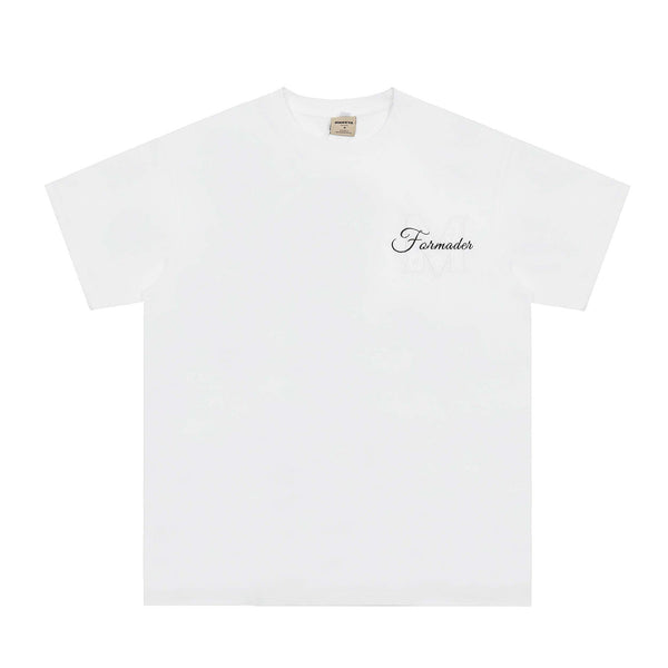 Niche High Street Floral Letter Print Short Sleeve T-Shirt INS Trendy American Summer Men's Casual Crew Neck Half Sleeve