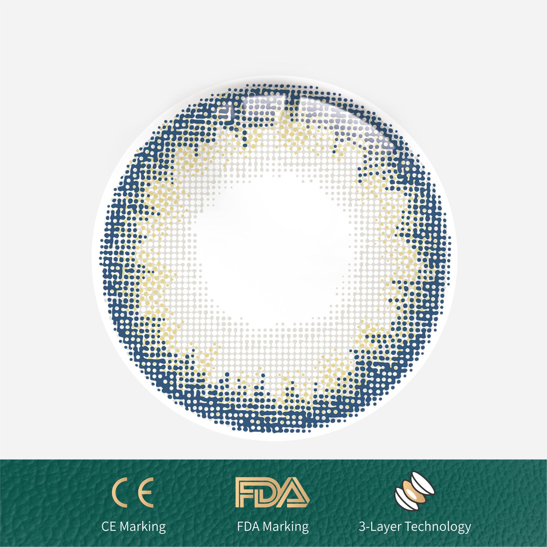 1Pcs FDA Certificate Eyes Beautiful Pupil Colorful Girl Cosplay Contact Lenses Blue(0-600°）