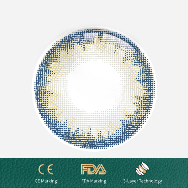 1Pcs FDA Certificate Eyes Beautiful Pupil Colorful Girl Cosplay Contact Lenses Blue(0-600°）