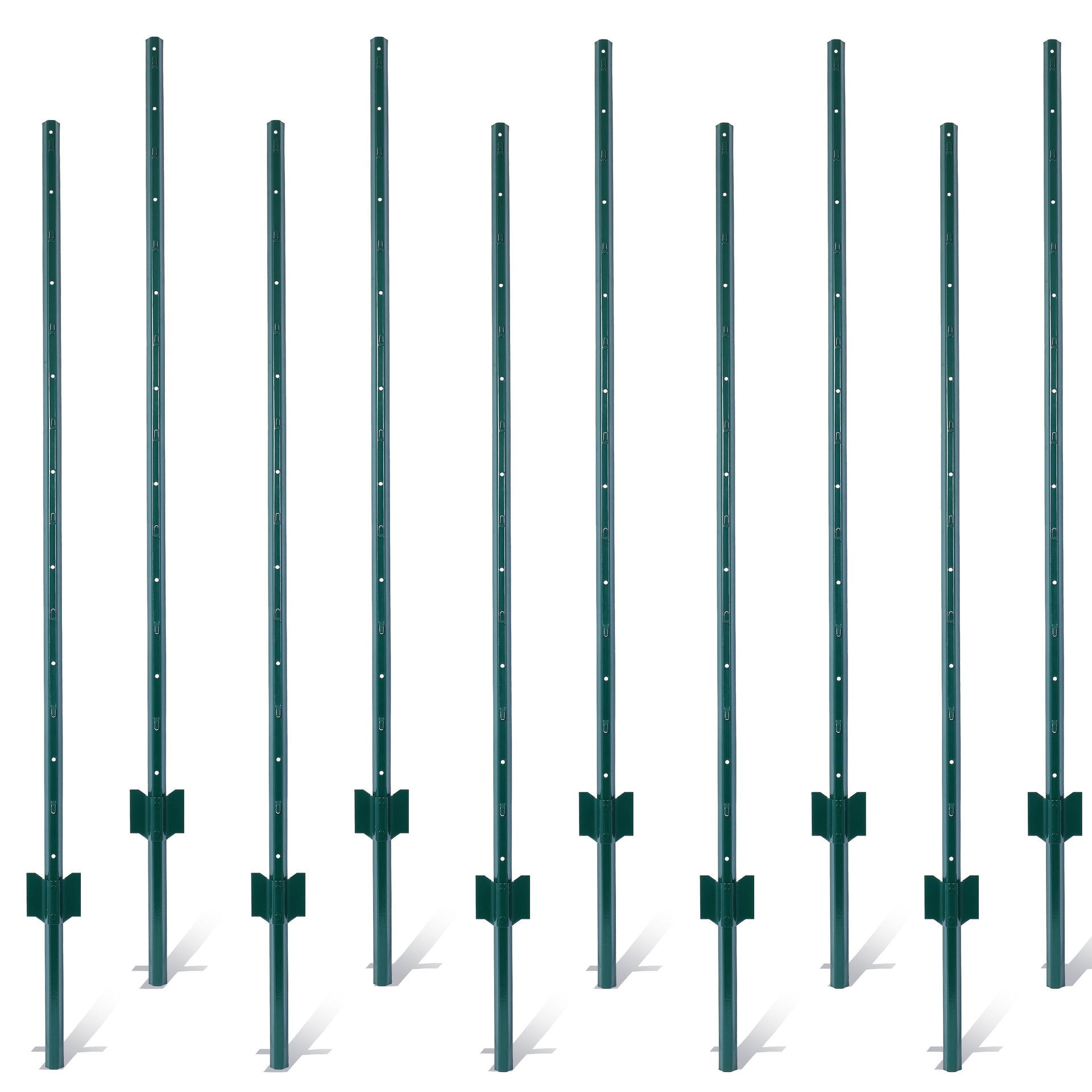 Fence post 3-foot-10 pack, heavy-duty metal fence post with U-shaped groove