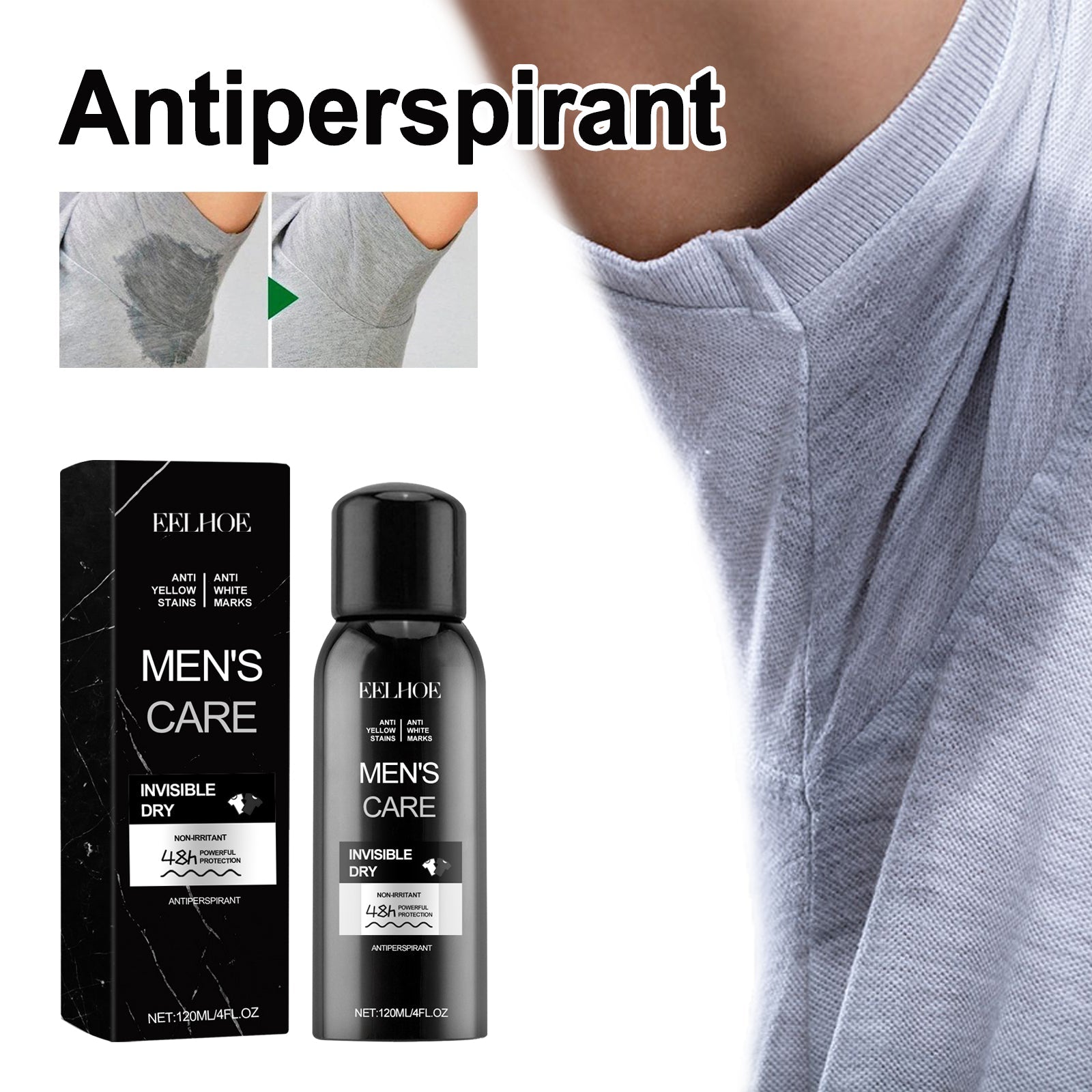 Antiperspirant, Underarm Sweat Odor Body Odor Cleansing Refreshing Fragrance Spray