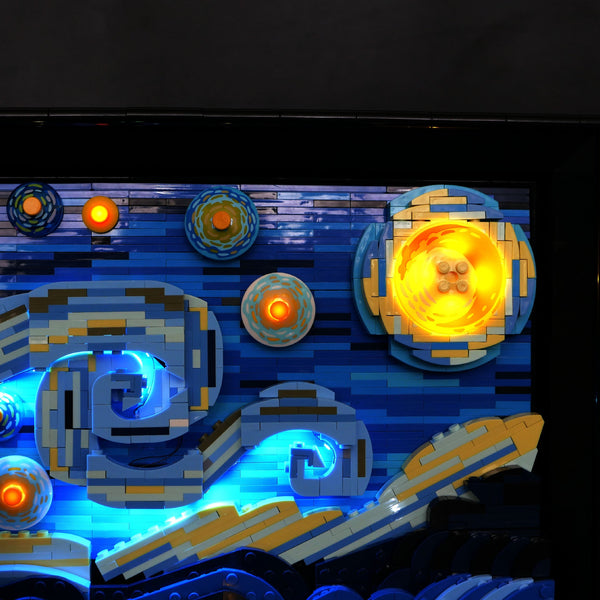 LP building block lighting suitable for 21333 Vincent van Gogh Starry Moon Night Sky Oil Painting LED remote control lighting