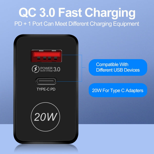20W fast charging PD QC3.0 mobile phone charger charging head