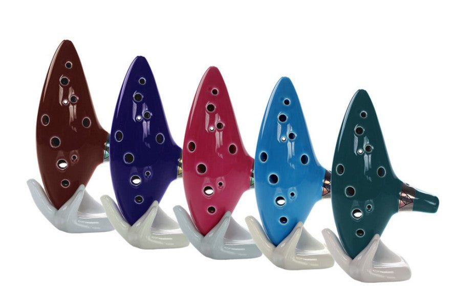 1pcs-12 Hole Alto Key C Ocarina Ceramic Glazed Surface Wind Musical Instrument