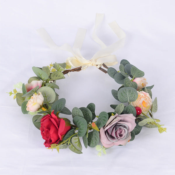Forest Women's Wreath Fabric Flower Vine Hair Accessories Outdoor Scenic Area Dance Independence Day Wreath Headwear