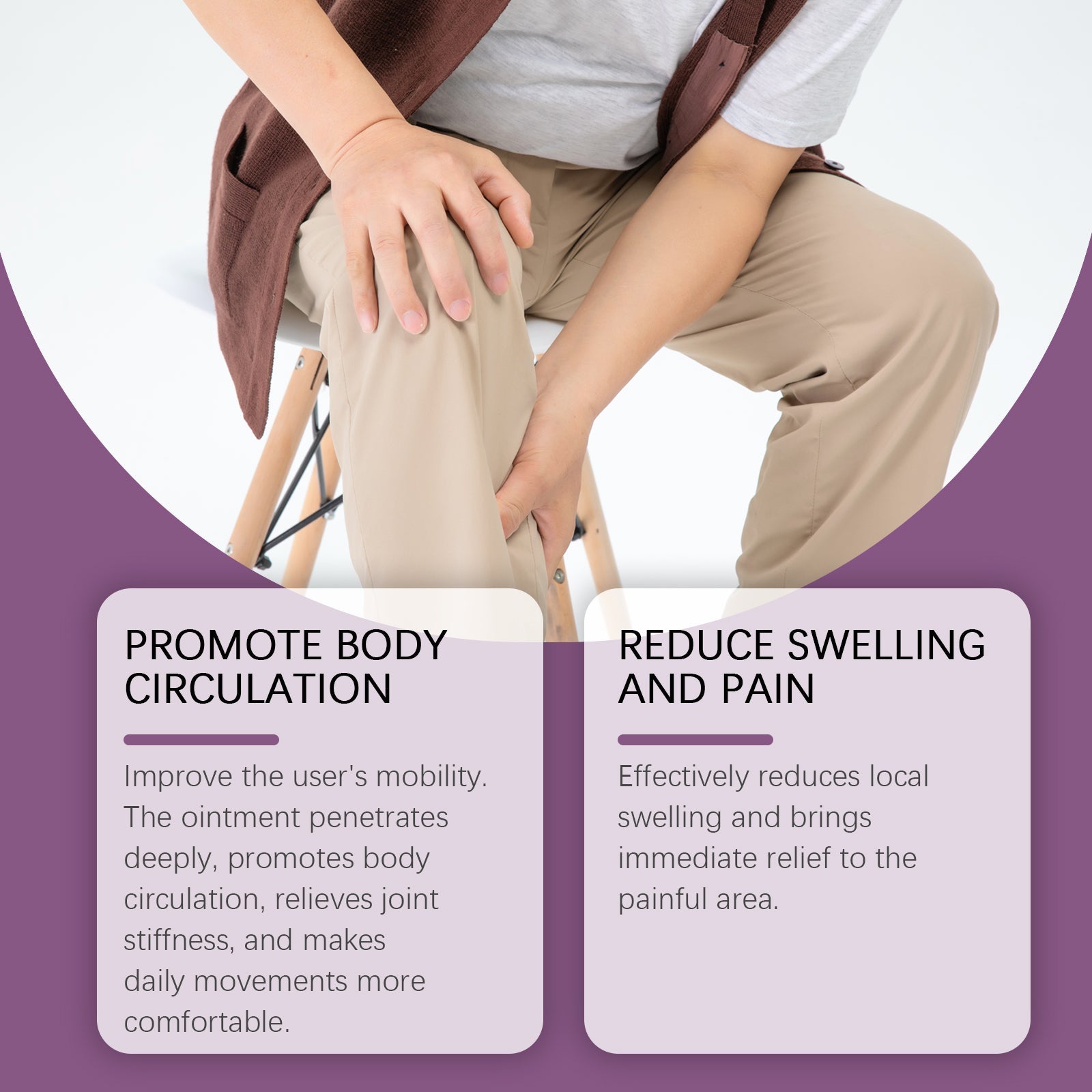 Herbal Joint Care Ointment Relieves Discomfort By Massaging Joints And Knees With A Treatment Cream